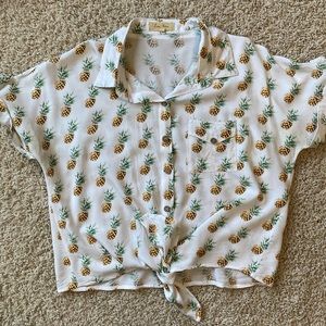 Pineapple Tie Front Shirt